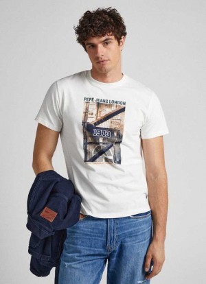 Pepe Jeans Photo Print T-shirt T-shirt Herr Vita | 758901CPD