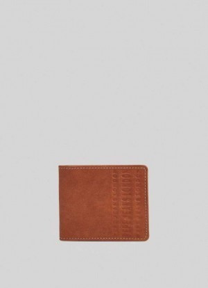 Pepe Jeans Photographic Print Läder Wallet Väskor & Ryggsäck Herr Bruna | 504872KYA