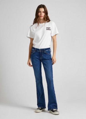 Pepe Jeans Pimlico Regular Fit Mid-rise Jeans Slim Jeans Dam Blå | 762890XWS