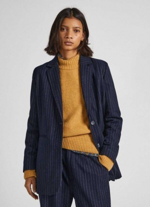 Pepe Jeans Pinstripe Blazer Jacka Dam Olika Färger | 517096QWN