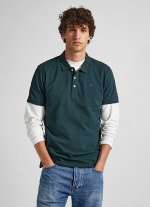 Pepe Jeans Piqu Piketröja Herr Gröna | 460183BEA