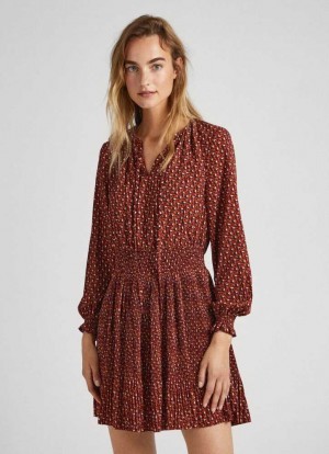 Pepe Jeans Plisserad Boho Klänning Klänning Dam Olika Färger | 512364RAI
