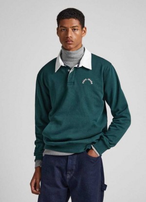 Pepe Jeans Polo Sweatshirt Tröjor Herr Gröna | 450281AHU