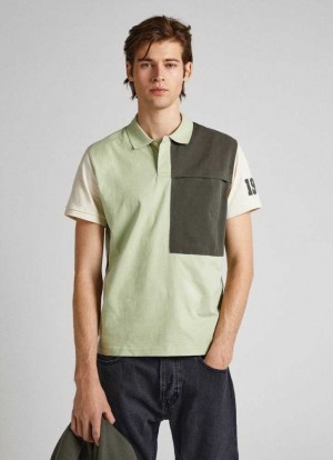 Pepe Jeans Portobello Polo Shirt With Chest Pocket Piketröja Herr Gröna | 158403JQW