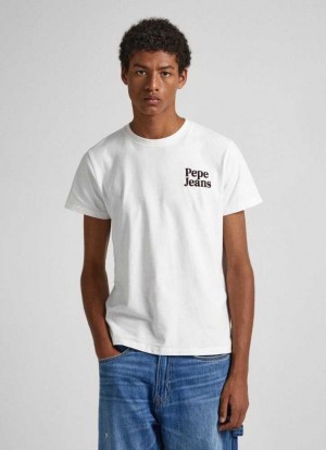 Pepe Jeans Printed Logo T-shirt T-shirt Herr Vita | 160287DSA