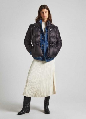Pepe Jeans Puffer Jacket Jacka Dam Svarta | 567490ZTC