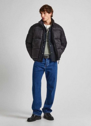 Pepe Jeans Puffer Jacket Jacka Herr Svarta | 027695XLI