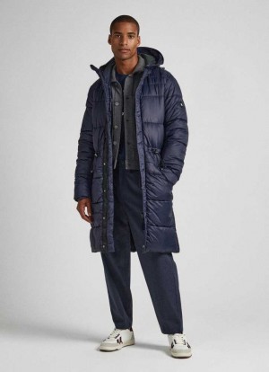 Pepe Jeans Puffer Parka Jacka Herr Blå | 586403YHG