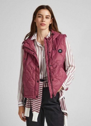 Pepe Jeans Quiltad Vest Jacka Dam Röda | 835107NOS