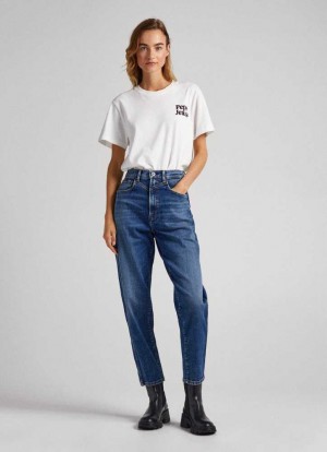 Pepe Jeans Rachel Balloon Fit High-rise Jeans Trends Dam Blå | 820143JSM