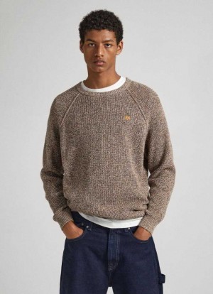 Pepe Jeans Raglan Sleeve Bomull Sweatshirt Jumpers Herr Gula | 286470NHV