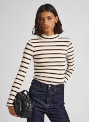 Pepe Jeans Randig Long Sleeve T-shirt T-shirt Dam Olika Färger | 916053LKT