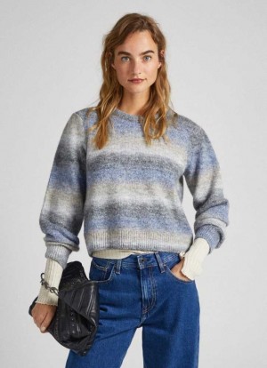 Pepe Jeans Randig Melange Knit Stickat Dam Olika Färger | 413698TRX
