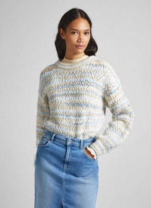 Pepe Jeans Randig Perkins Collar Knit Stickat Dam Olika Färger | 504893CNU
