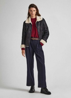 Pepe Jeans Randig Trousers Långbyxor Dam Olika Färger | 164027YIX