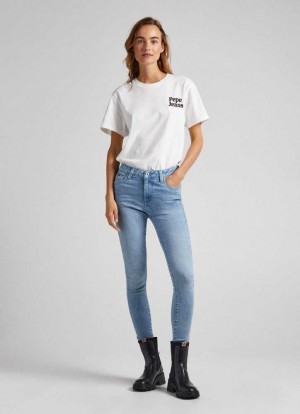 Pepe Jeans Regent Mager Fit High-rise Jeans Skinny Jeans Dam Blå | 476980FDE