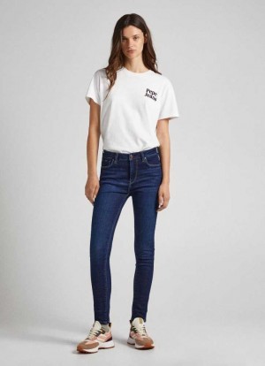 Pepe Jeans Regent Mager Fit High-rise Jeans Skinny Jeans Dam Blå | 186432FSU