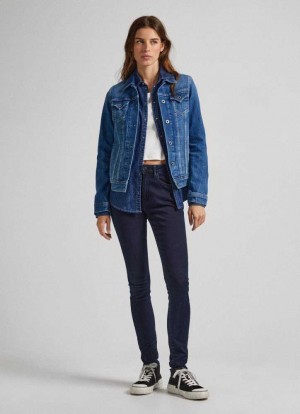 Pepe Jeans Regent Mager Fit High-rise Jeans Skinny Jeans Dam Blå | 103729UCZ