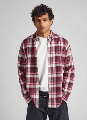 Pepe Jeans Regular Fit Check Shirt Skjorta Herr Olika Färger | 951684PVL