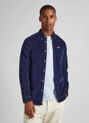 Pepe Jeans Regular Fit Corduroy Shirt Skjorta Herr Blå | 231490XAH