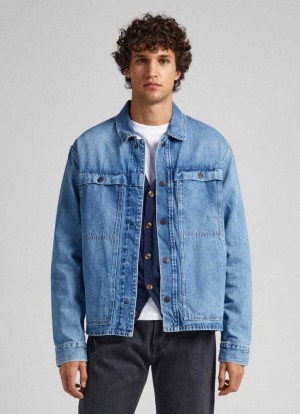 Pepe Jeans Regular Fit Denim Jacket Denim Herr Blå | 678304OEM