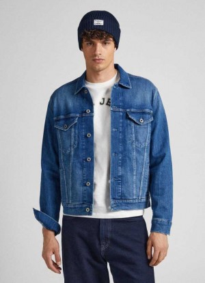 Pepe Jeans Regular Fit Denim Jacket Jacka Herr Blå | 961803TER
