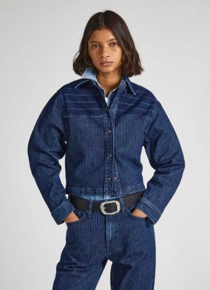 Pepe Jeans Regular Fit Denim Overshirt Skjorta Dam Blå | 256083HNW