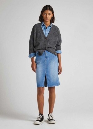 Pepe Jeans Regular Fit Denim Skirt Denim Dam Blå | 137658YIR