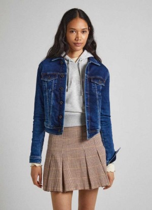 Pepe Jeans Regular Fit Gymdigo Denim Jacket Denim Dam Blå | 172048ZOA