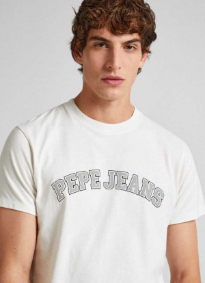 Pepe Jeans Regular Fit Varsity Logo T-shirt T-shirt Herr Vita | 876130HYS