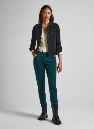 Pepe Jeans Relaxed 5-pocket Denim Trousers Långbyxor Dam Gröna | 475208LBA