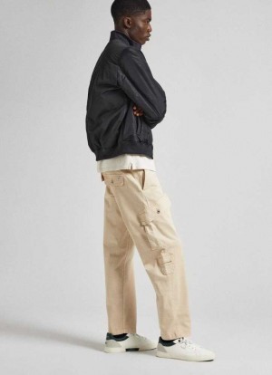 Pepe Jeans Relaxed Fit Cargo Trousers Långbyxor Herr Ljusbeige | 024631XDM