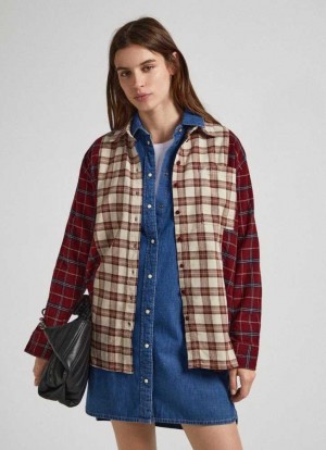 Pepe Jeans Relaxed Fit Checked Shirt Skjorta Dam Olika Färger | 594086QAX