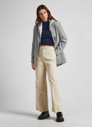 Pepe Jeans Relaxed Fit Cropped Trousers Långbyxor Dam Bruna Beige | 906451JTU