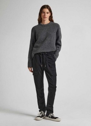 Pepe Jeans Relaxed Fit Joggers Långbyxor Dam Svarta | 785629IXP