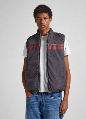 Pepe Jeans Reversible Vadderad Gilet Jacka Herr Grå | 736245AJG