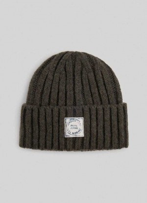 Pepe Jeans Räfflad Knit Beanie Kepsar Dam Gröna | 351496HCD