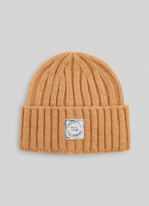 Pepe Jeans Räfflad Knit Beanie Kepsar Dam Gula | 350197IJW