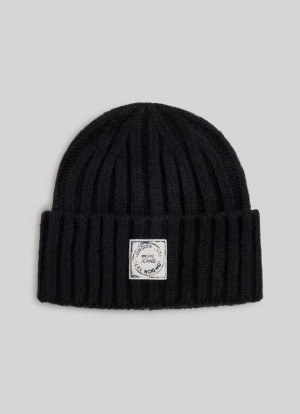 Pepe Jeans Räfflad Knit Beanie Kepsar Dam Svarta | 145962JXV