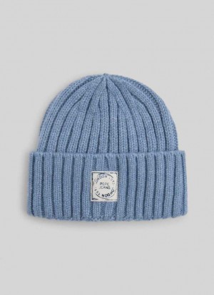 Pepe Jeans Räfflad Knit Beanie Kepsar Herr Grå Blå | 438257GHW