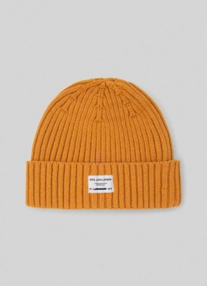 Pepe Jeans Räfflad Knit Hat Kepsar Dam Gula | 907186EKO