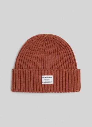 Pepe Jeans Räfflad Knit Hat Kepsar Dam Orange | 978630FPA