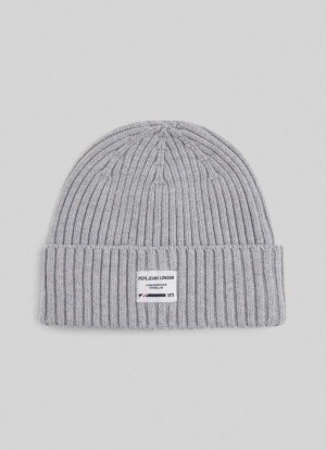 Pepe Jeans Räfflad Knit Hat Kepsar Herr Grå | 951674UEI