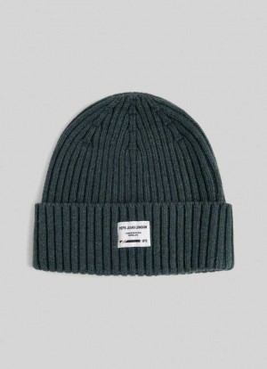 Pepe Jeans Räfflad Knit Hat Kepsar Herr Gröna | 592138ERT