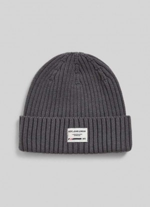 Pepe Jeans Räfflad Knit Hat Kepsar Herr Grå | 902546ALX