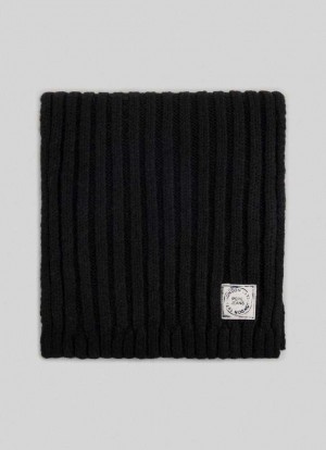 Pepe Jeans Räfflad Knit Scarf Halsduk Dam Svarta | 387604VYX
