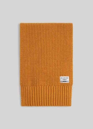 Pepe Jeans Räfflad Knit Scarf Halsduk Herr Gula | 163057YTU