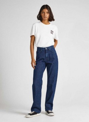 Pepe Jeans Robyn Regular Fit High-rise Jeans Straight Jeans Dam Blå | 645028KCZ