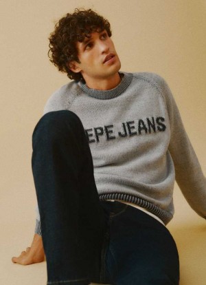 Pepe Jeans Round Neck Bomull Sweatshirt Jumpers Herr Grå | 792103EQI