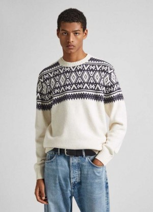 Pepe Jeans Round Neck Jacquard Sweatshirt Jumpers Herr Vita | 438270SOP